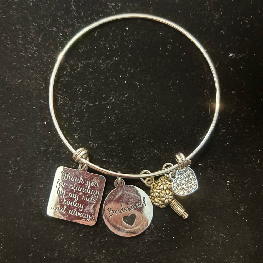 Costume Silver Bridesmaid Charm Bracelet preloved